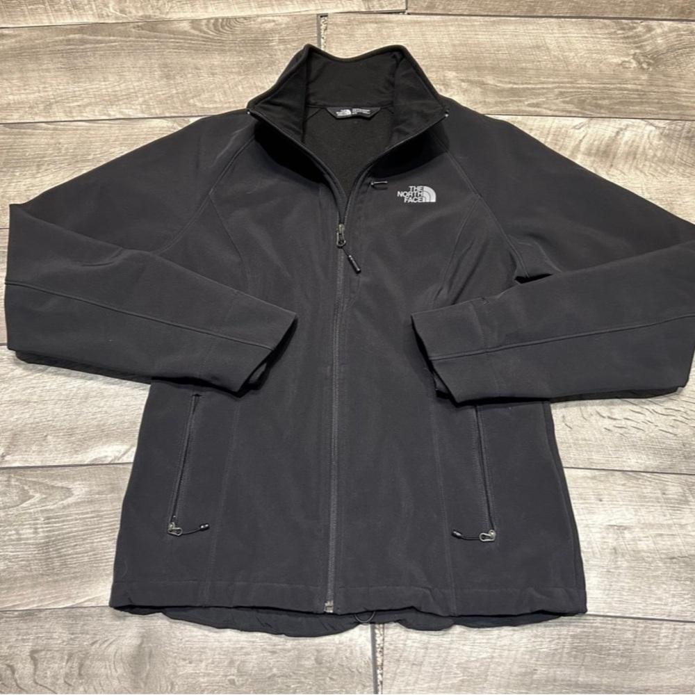 The North Face Gray Women’s Full Zip Windwall Wind Resistant Black Jacket Medium
